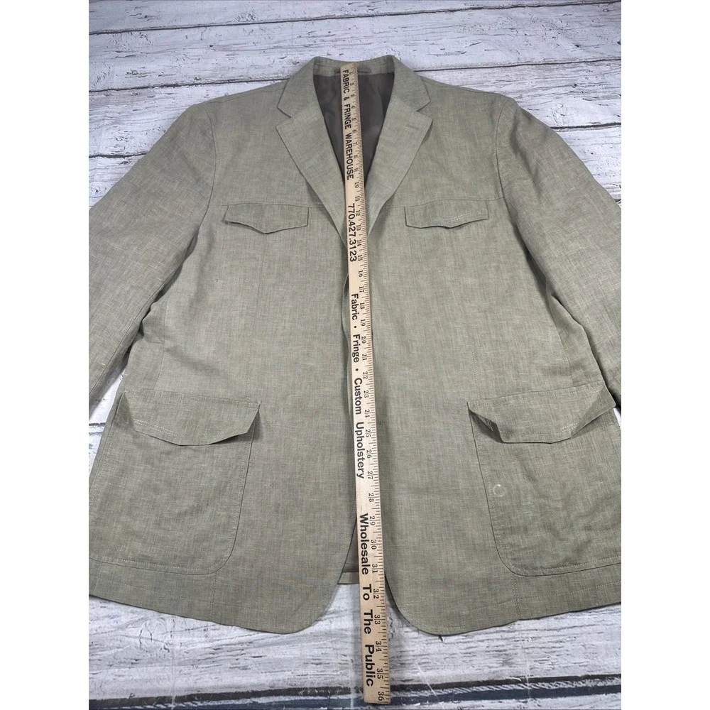 Kenneth Roberts Platinum Tan/Taupe Safari Style Jacket Men's XL Linen Blend